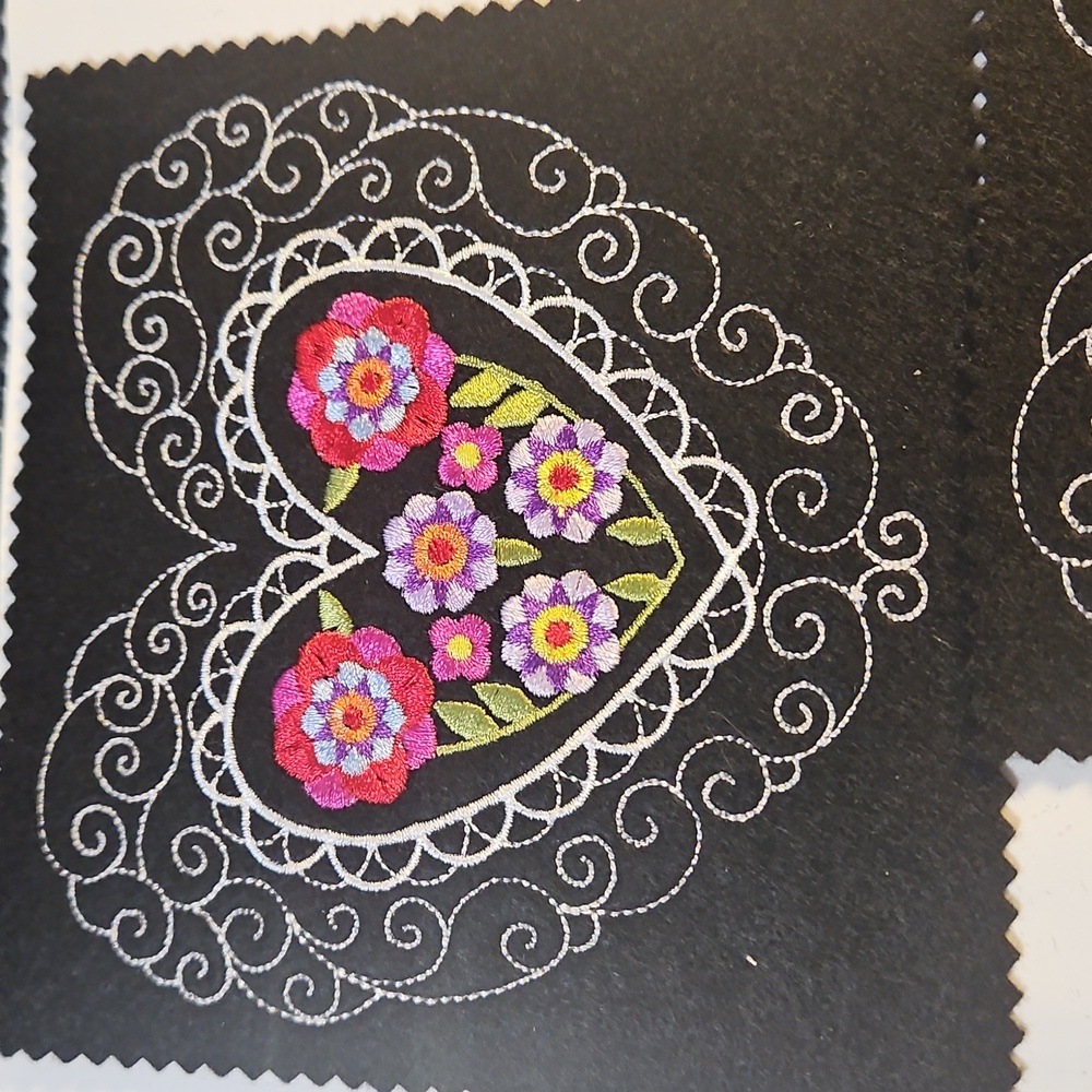 Handmade machine embroidery patch